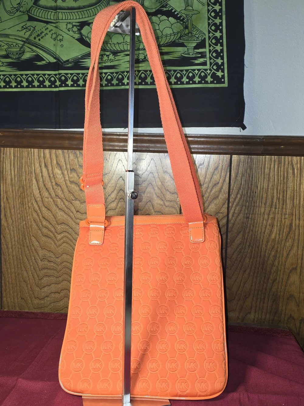 Michael Kors Orange Embossed Crossbody Bag